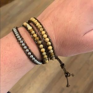 Rustic Cuff wrap beaded bracelet
